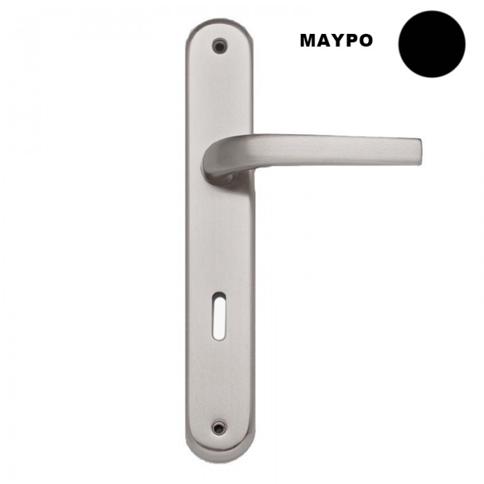 Πόμολο πόρτας χειρολαβή με πλάκα 302 Μαύρο χρώμα