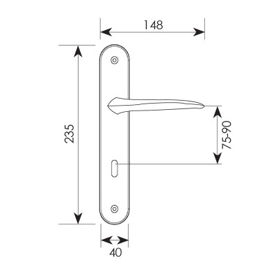 Πόμολα πόρτας χειρολαβή με πλάκα 340 Μπρονζέ ματ