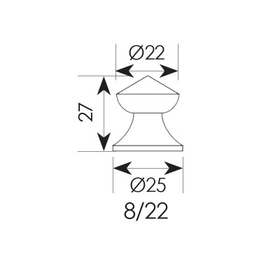 Πόμολα επίπλων σειρά 08 Νίκελ ματ