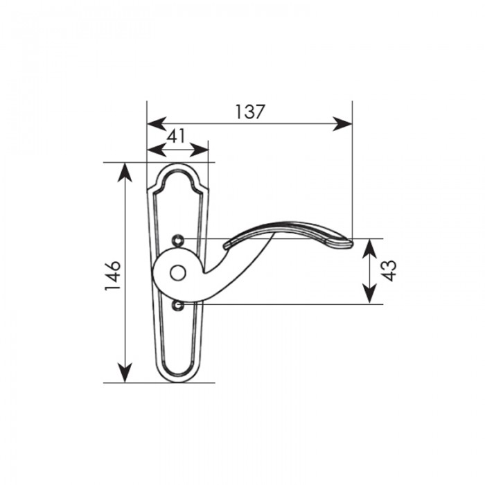 Πόμολο παραθύρου με χειρολαβή 145 Νίκελ αντικέ