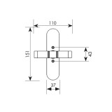 Πόμολο παραθύρου με χειρολαβή 161 Όρο ματ / Όρο