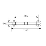 Λαβή εξώπορτας σειρά 161 Μήκος 21cm Νίκελ ματ
