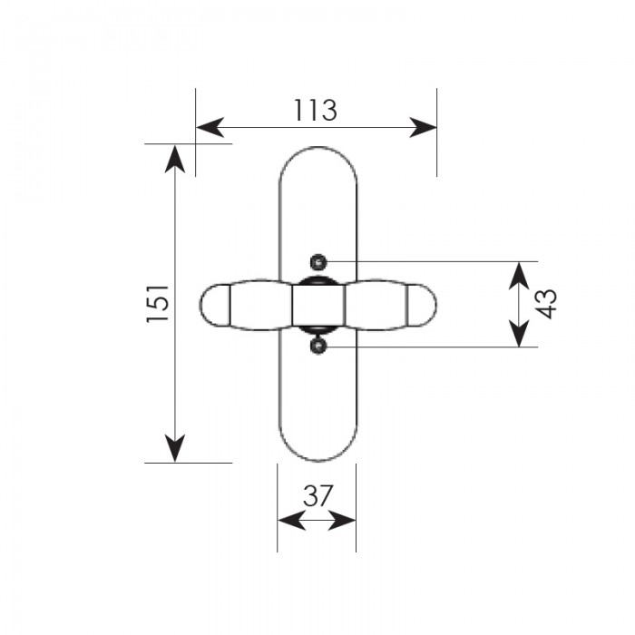 Πόμολο παραθύρου με χειρολαβή 172 Νίκελ ματ / Χρώμιο