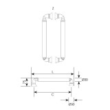 Λαβή εξώπορτας σειρά 175 Νίκελ ματ/Χρώμιο (Σε 2 διαστάσεις)