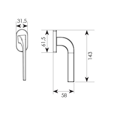 Πόμολο για παράθυρο με ανάκλιση 2081 ( 4 αποχρώσεις)