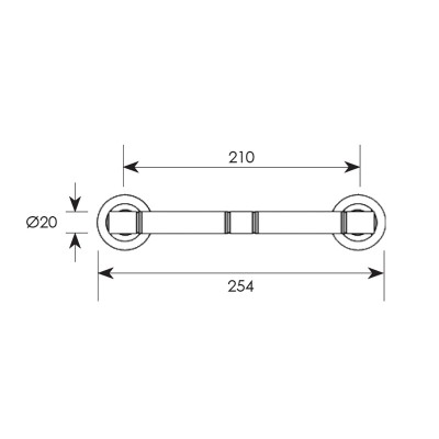 Λαβή εξώπορτας σειρά 2161 Μήκος 21cm Νίκελ ματ / Χρώμιο