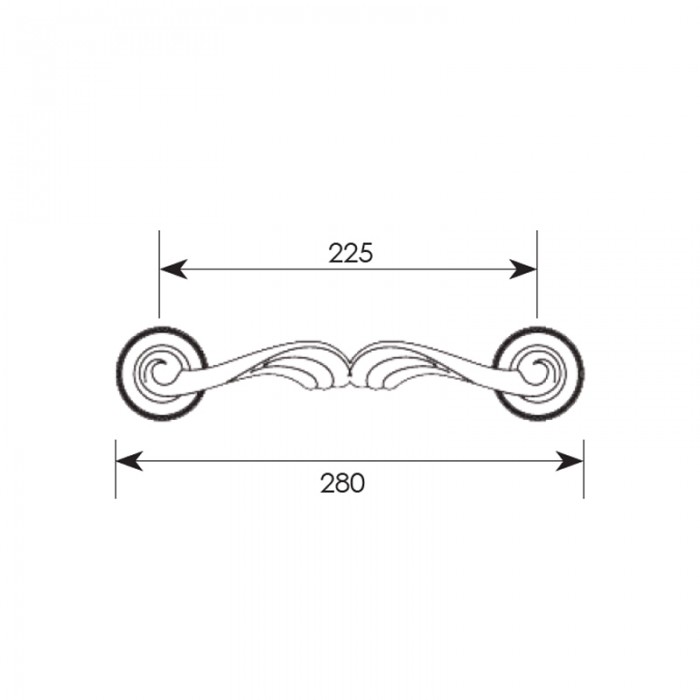 Λαβή εξώπορτας σειρά 221 Μήκος 22.5cm Μπρονζέ