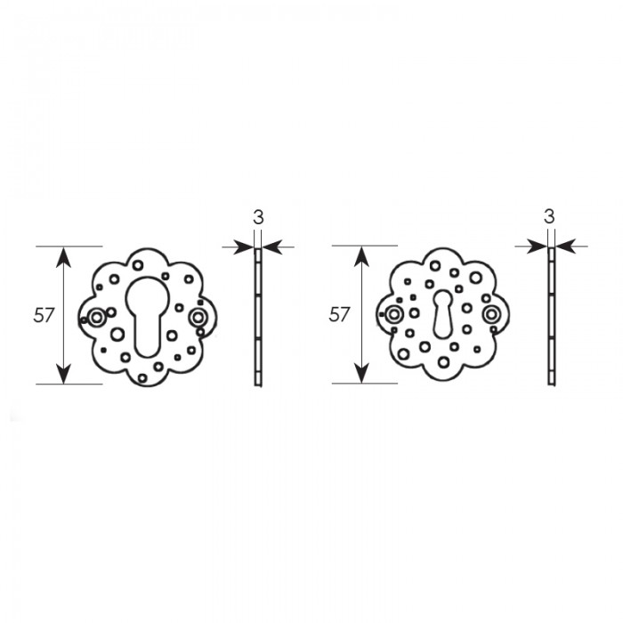 Επιστόμιο πόρτας ρουστίκ σειρά 222/1 Νίκελ αντικέ