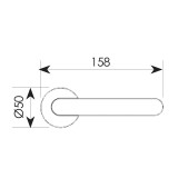 Πόμολο πόρτας χειρολαβή με ροζέτα 2221 Inox ματ