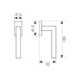 Πόμολο για παράθυρο με ανάκλιση 2236