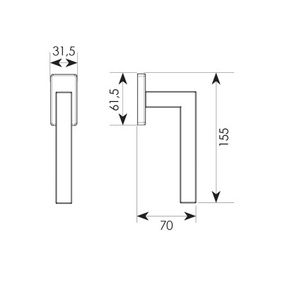 Πόμολο για παράθυρο με ανάκλιση 2236