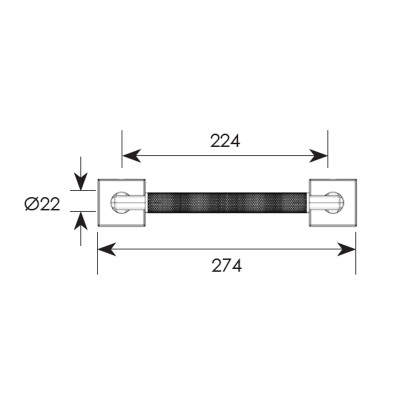 Λαβή εξώπορτας σειρά 2282 Μήκος 22.4 cm Μπρονζέ ματ