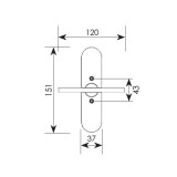 Πόμολο παραθύρου με χειρολαβή 231 Όρο ματ / Όρο