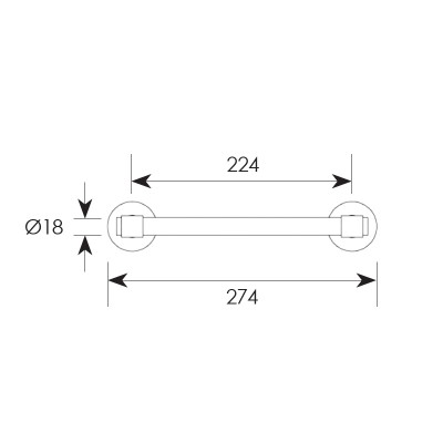 Λαβή εξώπορτας σειρά 2321 Μήκος 22.4cm Νίκελ ματ