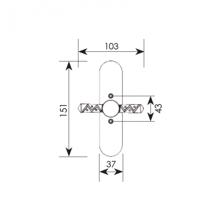 Πόμολο παραθύρου με χειρολαβή 261 Μαύρο χρώμα