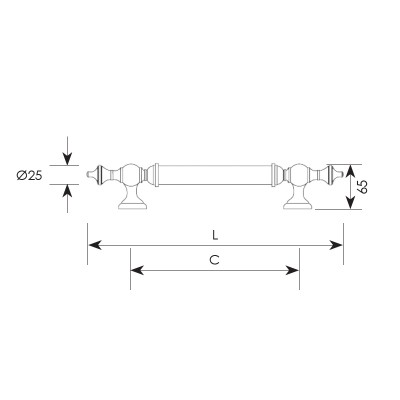 Λαβή εξώπορτας σειρά 298 Νίκελ ματ / Χρώμιο (Σε 2 διαστάσεις)