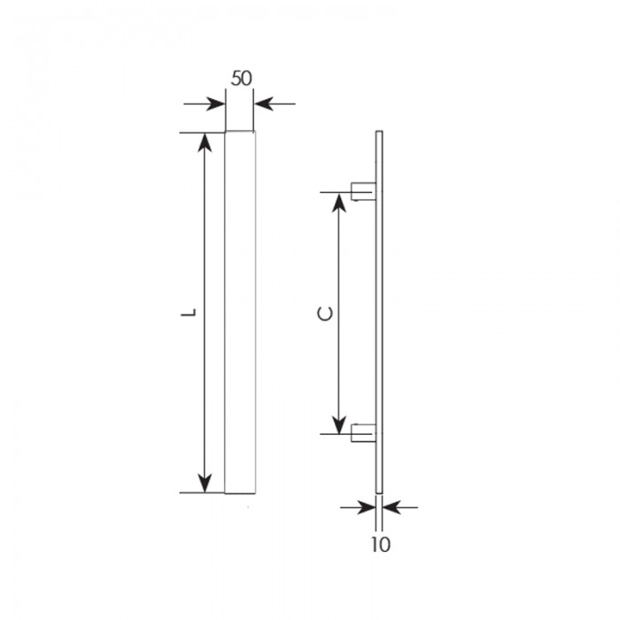 Λαβή εξώπορτας σειρά 3020 Νίκελ ματ (Σε 3 διαστάσεις)
