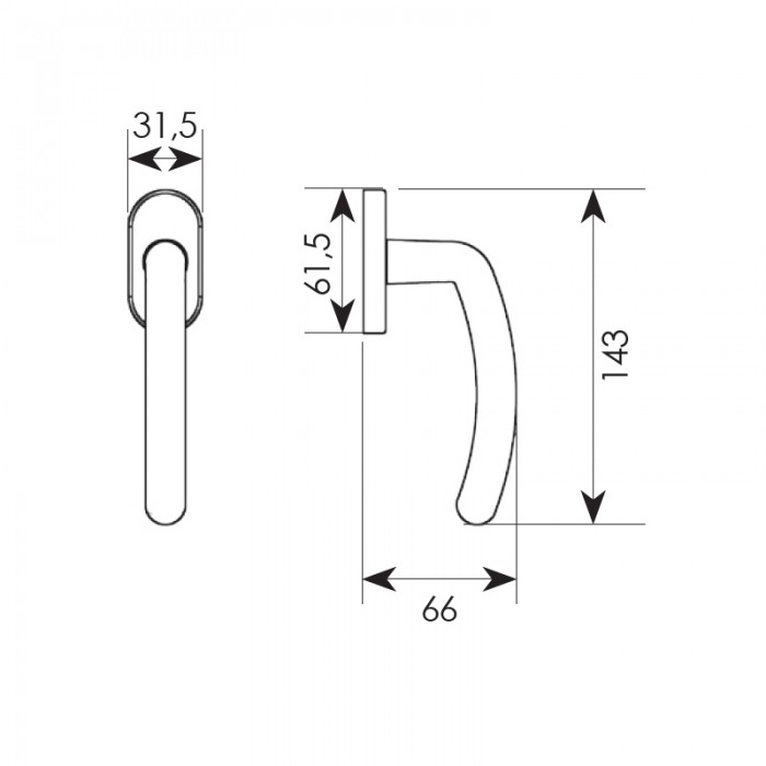 Πόμολο για παράθυρο με ανάκλιση 304 ( 4 αποχρώσεις)