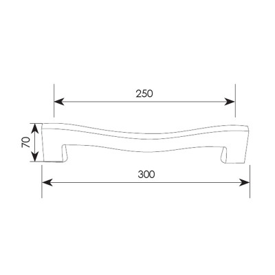Λαβή εξώπορτας σειρά 388 Μήκος 25cm Νίκελ ματ