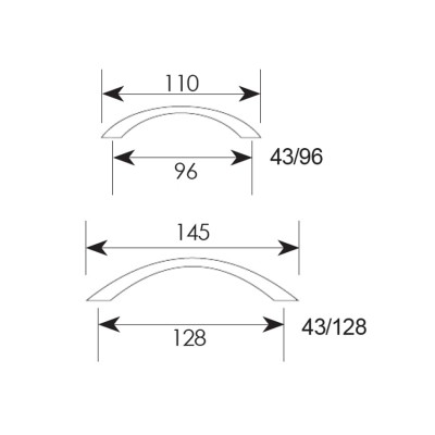 Λαβές επίπλων σειρά 43 Μπρονζέ