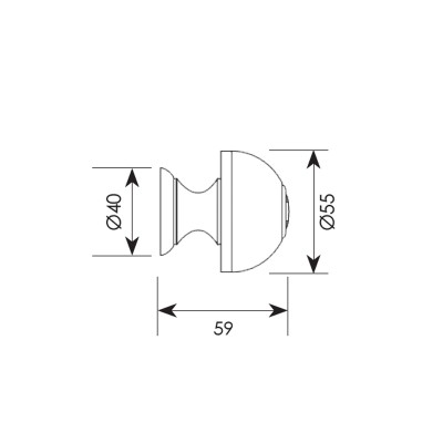 Μπούλ εξώθυρας σειρά 61 σε Νίκελ ματ / Χρώμιο