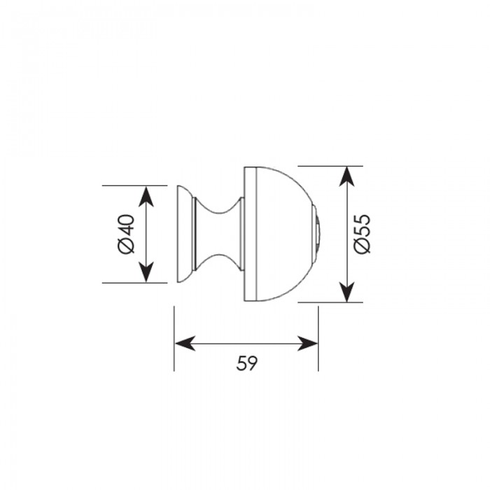 Μπούλ εξώθυρας σειρά 61 σε Νίκελ ματ / Χρώμιο