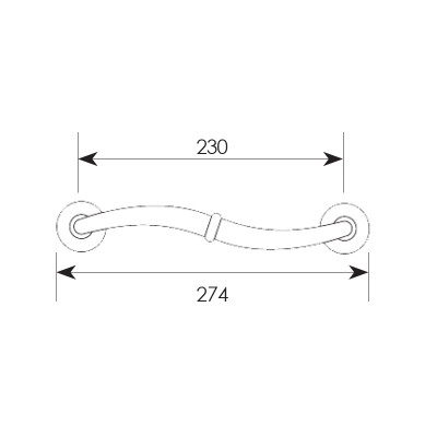 Λαβή εξώπορτας σειρά 306 Μήκος 23cm Νίκελ ματ / Χρώμιο