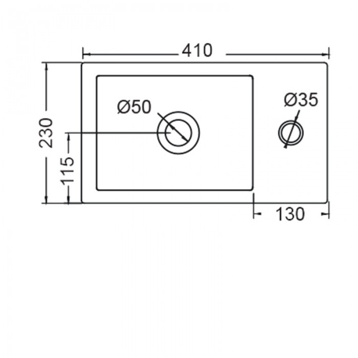 Νιπτήρας μπάνιου Teorema 41x23 (1 Οπή) Scarabeo White 8031R4123-300