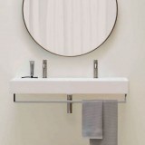 Νιπτήρας μπάνιου σε λευκό χρώμα Gsi Kube-X Slim Rim 9485-300 45x35 cm