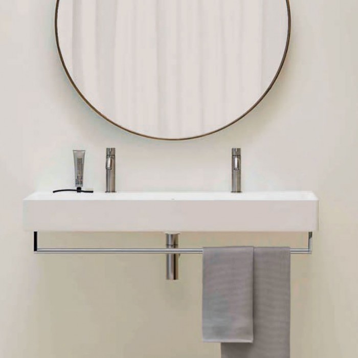Νιπτήρας μπάνιου σε λευκό χρώμα Gsi Kube-X Slim Rim 9485-300 45x35 cm