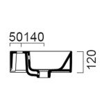 Νιπτήρας μπάνιου σε λευκό χρώμα Gsi Kube-X Slim Rim 9485-300 45x35 cm