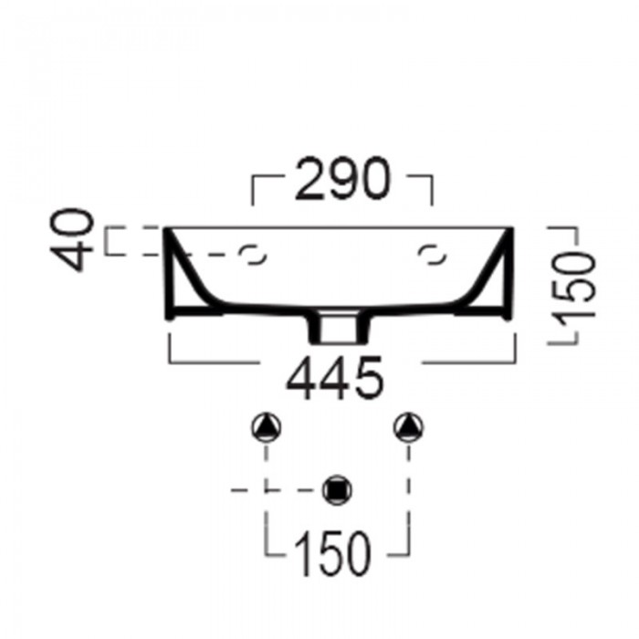 Νιπτήρας μπάνιου σε λευκό χρώμα Gsi Kube-X Slim Rim 9485-300 45x35 cm