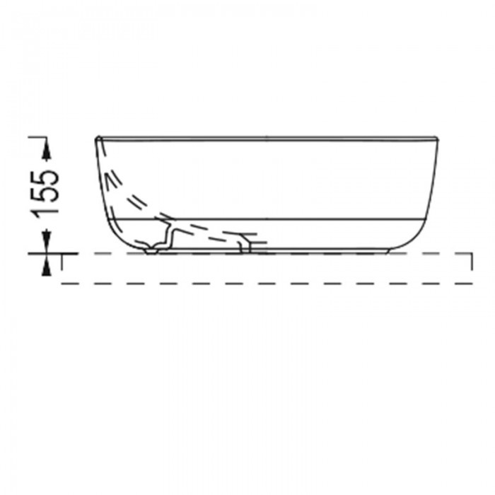Νιπτήρας μπάνιου 46x46cm σε λευκό χρώμα Serel 3049-300