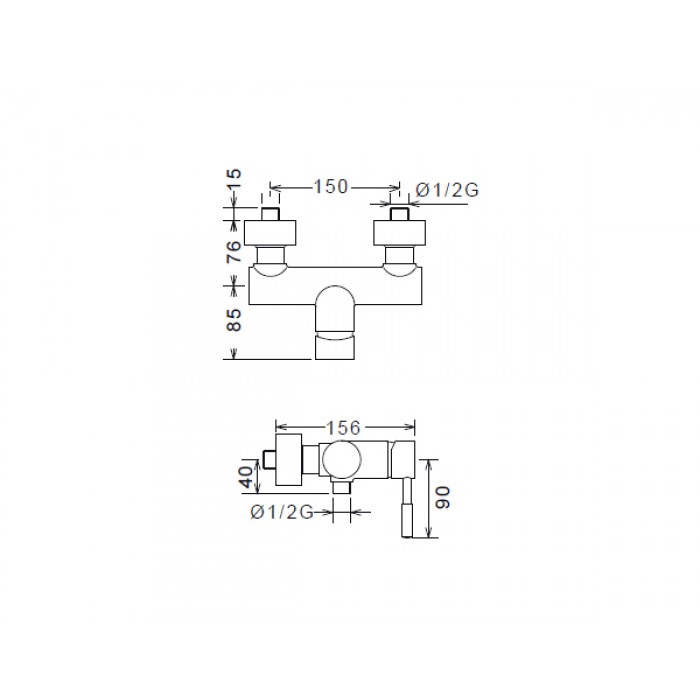 Μπαταρία Ντουζιέρας La Torre New Tech 12060-100