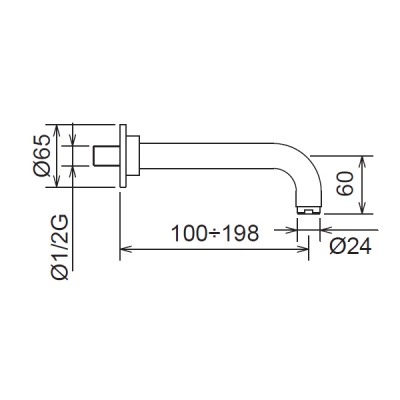 Στόμιο Επίτοιχο 10cm Φ24mm Tech La Torre Chrome 12144/10-100