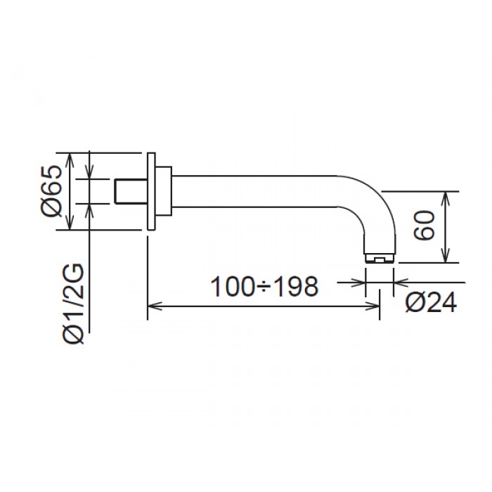 Στόμιο Επίτοιχο 10cm Φ24mm Tech La Torre Chrome 12144/10-100