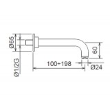 Στόμιο Επίτοιχο μπανιέρας 19,1cm Φ26mm Tech La Torre Chrome 12144/20-100