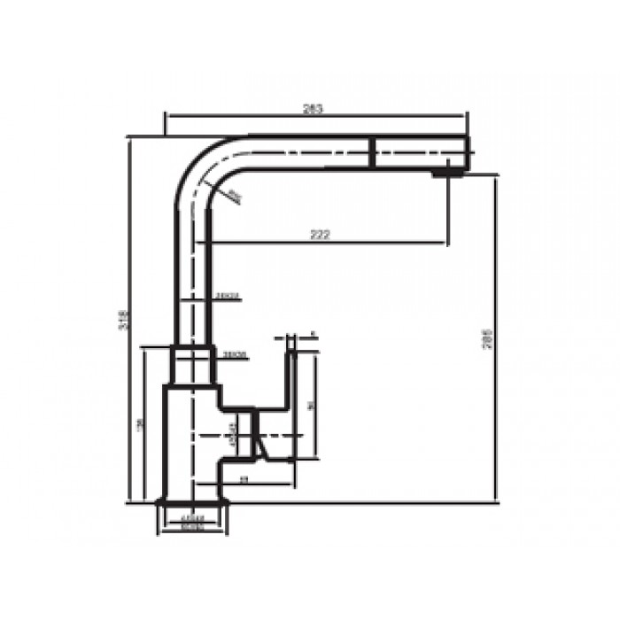 ΜΠΑΤΑΡΙΑ ΚΟΥΖΙΝΑΣ Inox Quadra 520 ντουζ BP8-520-55