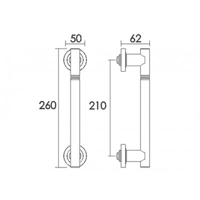 Λαβή εξώπορτας (1 Τεμάχιο) Convex σειρά 115 260mm σε Ματ Νίκελ-Χρώμιο