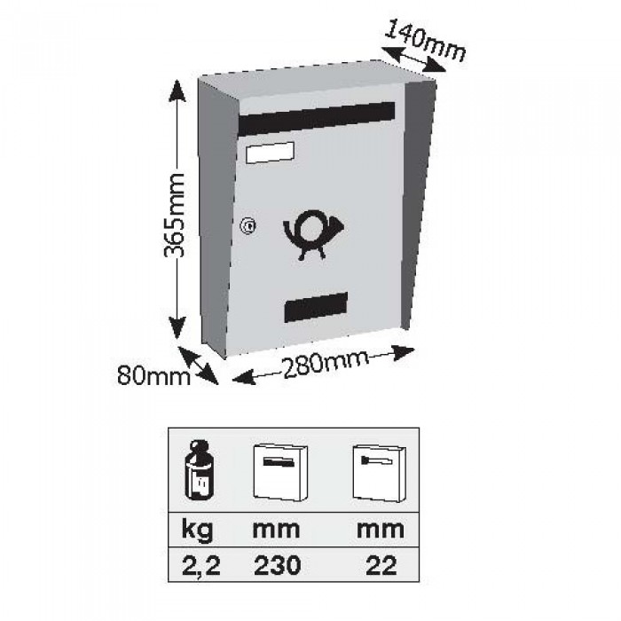 Γραμματοκιβώτιο Μαύρο Όσλο 2001
