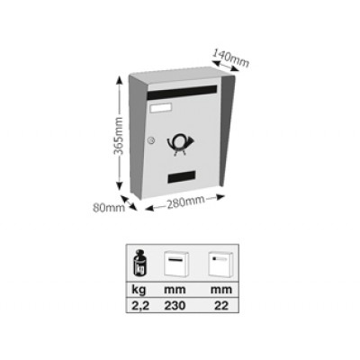 Γραμματοκιβώτιο Λευκό Όσλο 2001