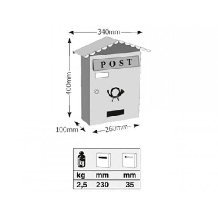 Γραμματοκιβώτιο Ανοξείδωτο Κολώνια 3002 