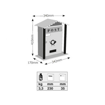 Γραμματοκιβώτιο Μπρονζέ Μονακό 7007 