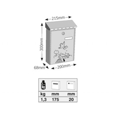 Γραμματοκιβώτιο Λευκό Ντεκόρ 310 