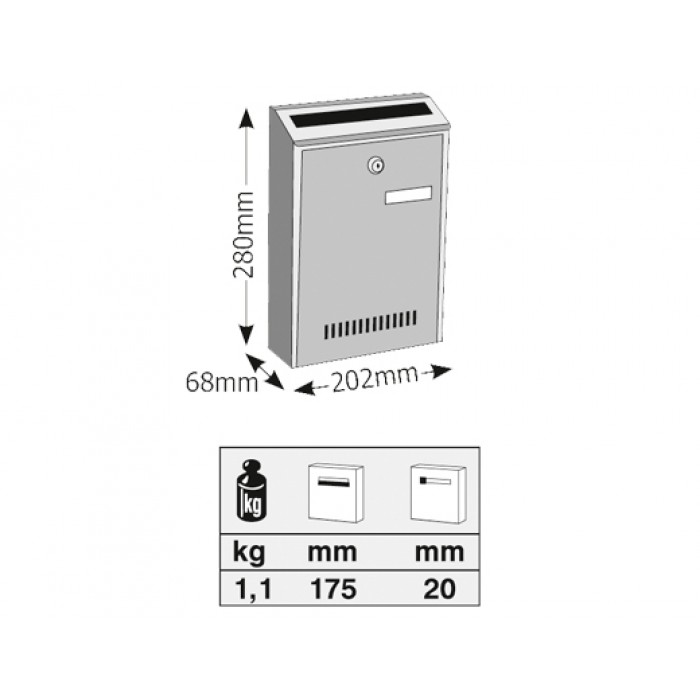 Γραμματοκιβώτιο Πολυκατοικίας 203 Μαύρο-Τριανταφυλλί  Μαδρίτη