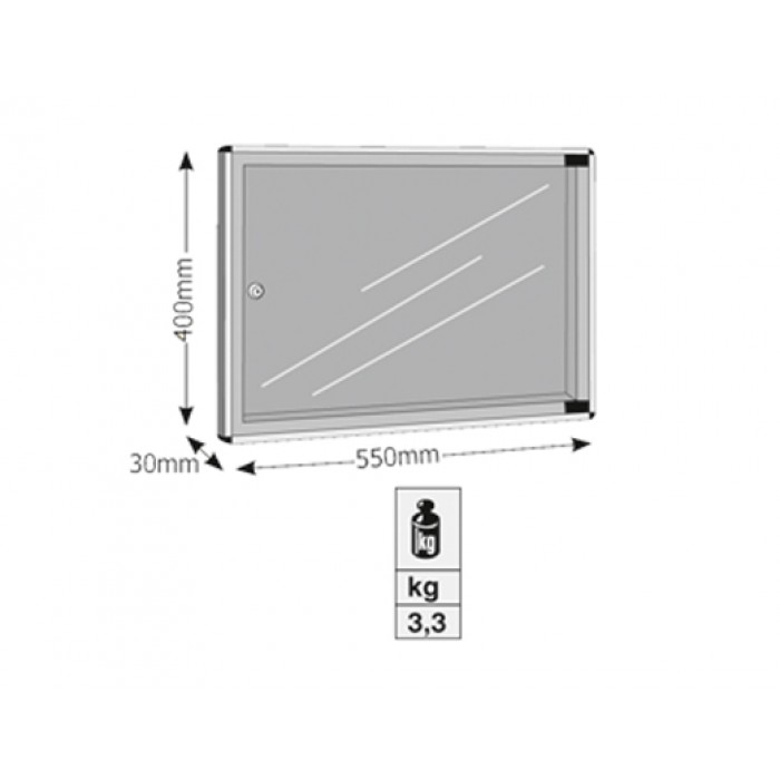 Πίνακας ανακοινώσεων 702 Μοντέλο 400mm x 550mm σε Λευκό