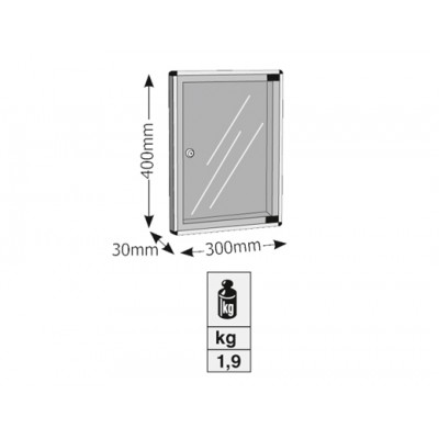 Πίνακας ανακοινώσεων 703 Μοντέλο 400mm x 300mm σε Αλουμίνιο