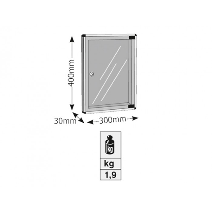 Πίνακας ανακοινώσεων 703 Μοντέλο 400mm x 300mm σε Λευκό
