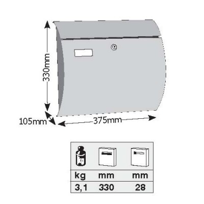 Γραμματοκιβώτιο Αλουμινίου Βερόνα 3003
