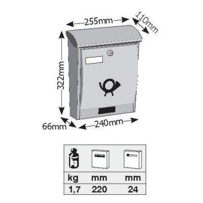Γραμματοκιβώτιο Μαύρο Λιμόζ 309